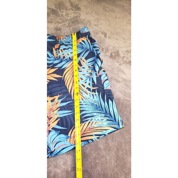 Speedo Swim Shorts Trunks Mens Sz M Blue Pockets Drawstring Beach Floral C18 - Picture 2 of 9